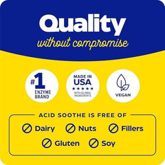 Enzymedica Acid Soothe cápsula junto a comida indicando menor molestia postprandial