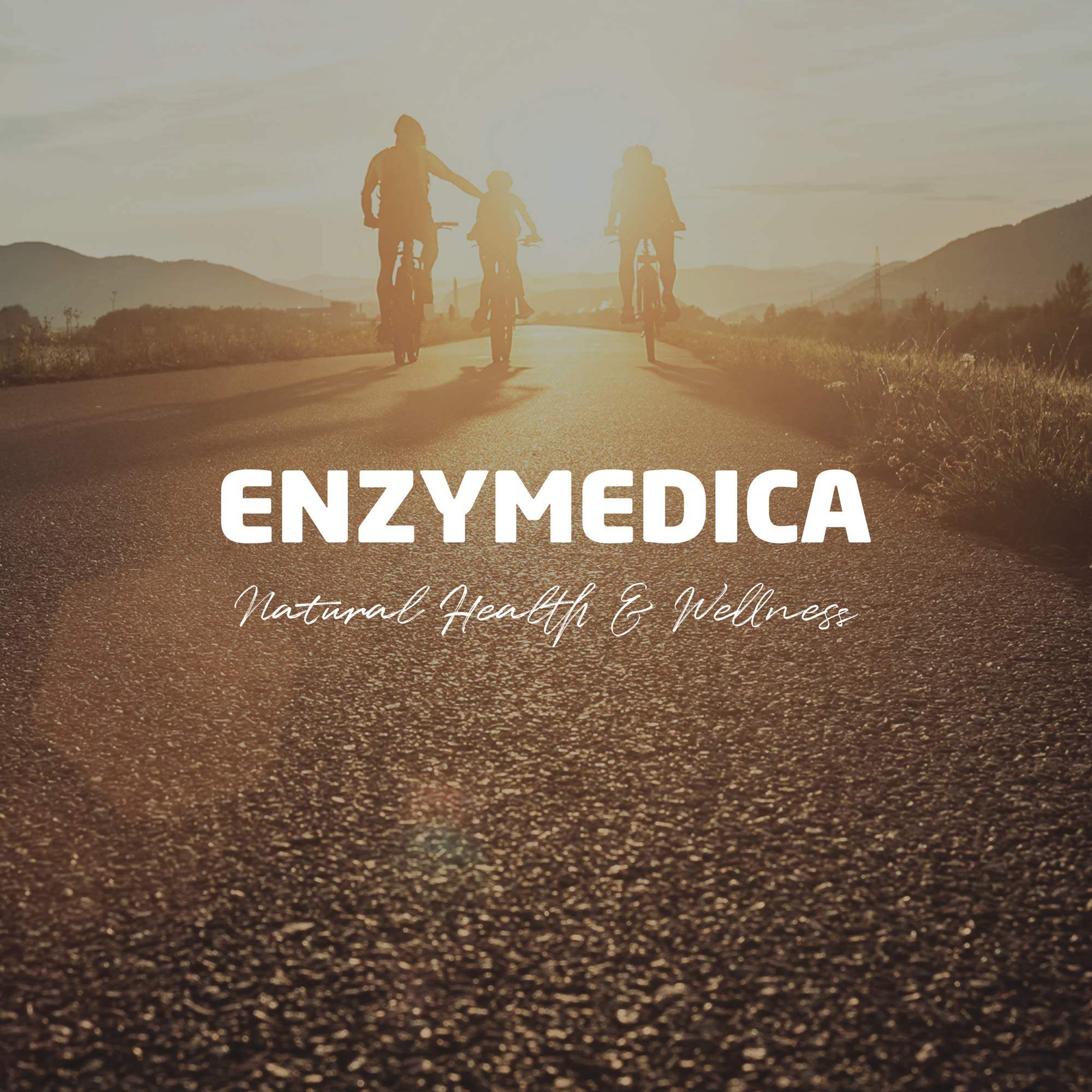 Enzymedica escena lifestyle con suplemento en cocina promoviendo bienestar