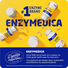 Enzymedica estilo de vida saludable con el producto en una cocina limpia indicando integración diaria