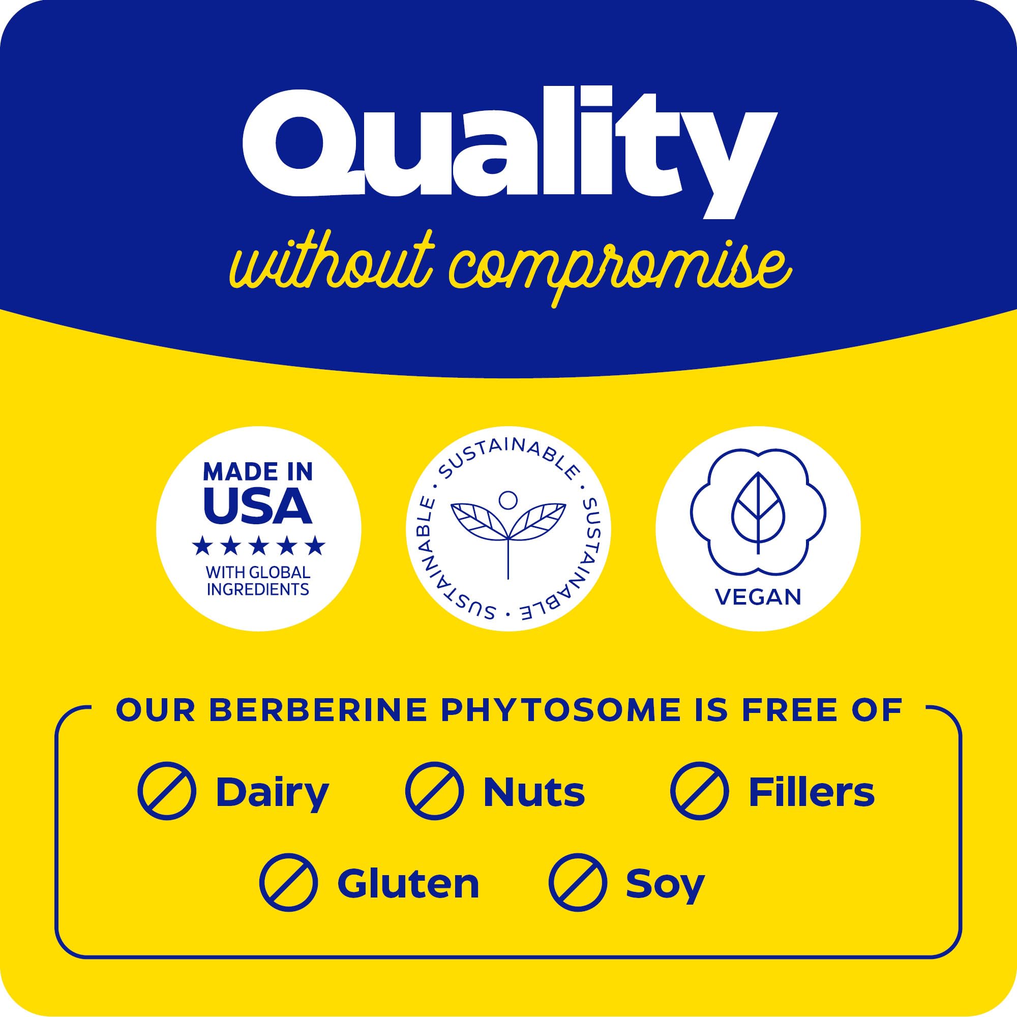 Enzymedica etiqueta de ingredientes de Berberine Phytosome señalando ausencia de rellenos artificiales