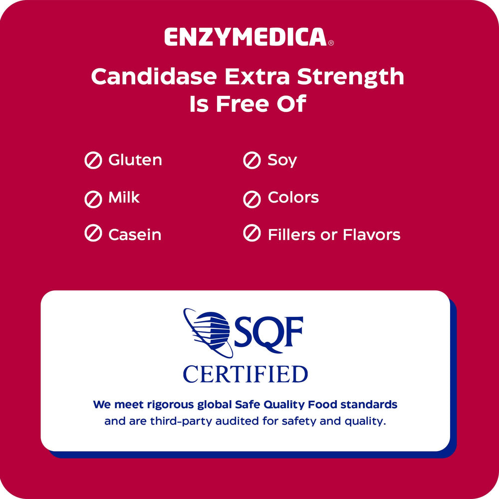 sello de control de calidad Enzymedica indicando pruebas internas