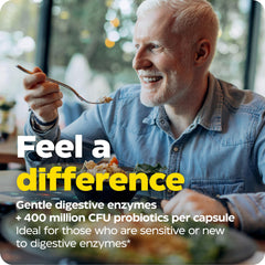 Etiqueta frontal de Enzymedica Digest Basic con datos de potencia