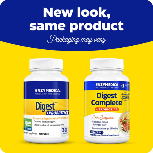 Digest Basic + Probiotics de Enzymedica, envase frente muestra la presentación