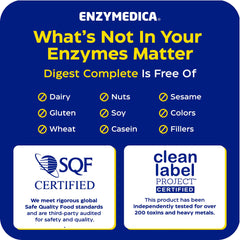 Escena de desayuno saludable con Enzymedica Digest Complete en la mesa para apoyo digestivo