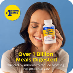 Etiqueta nutricional Enzymedica Digest Complete visible, informa sobre dosificación