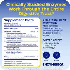 Enzymedica Digest Gold etiqueta legible con información de fuerza máxima
