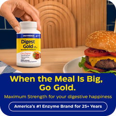 Enzymedica Digest Gold cápsula en primer plano, enfoque en formulación potente