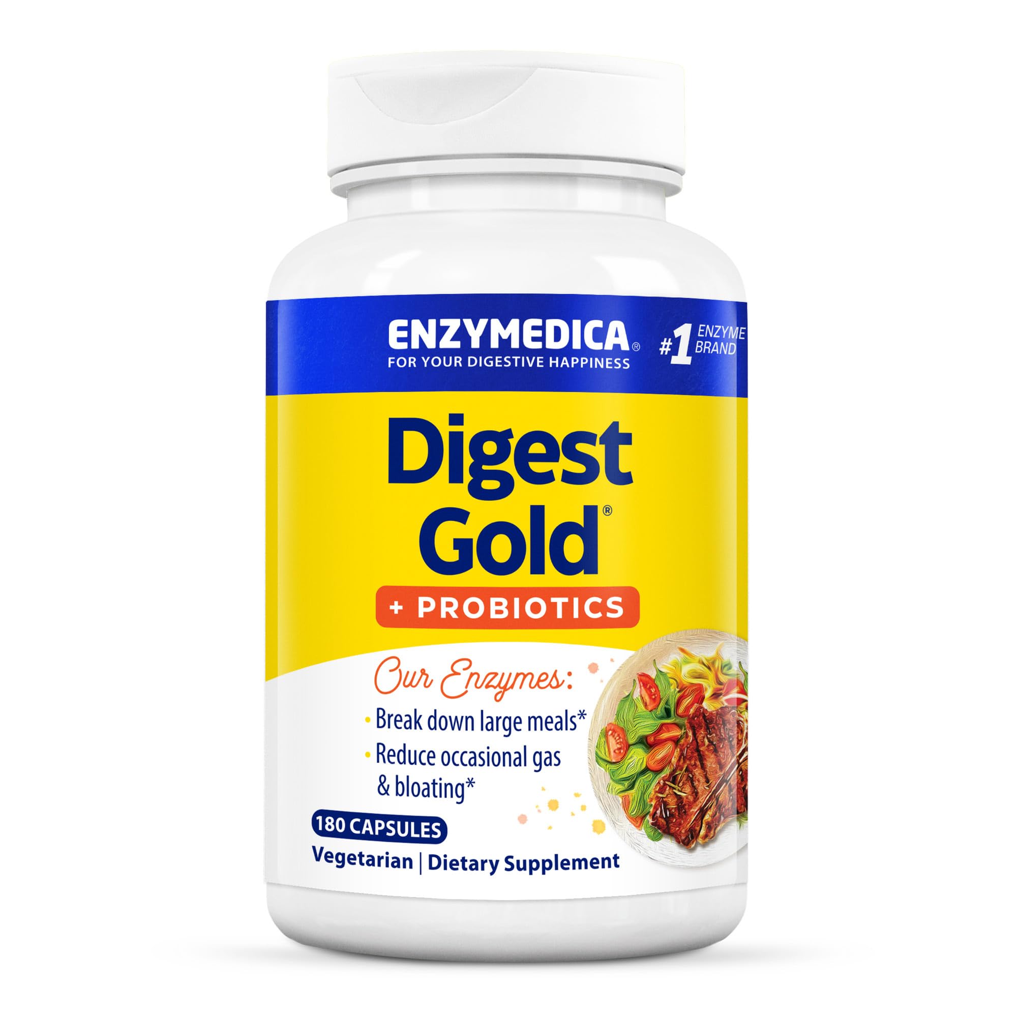 Enzymedica envase frontal Digest Gold Probiotics mostrando presentación clara