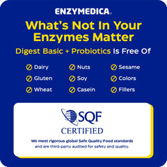 Enzymedica escena lifestyle con persona comiendo y sintiéndose ligera