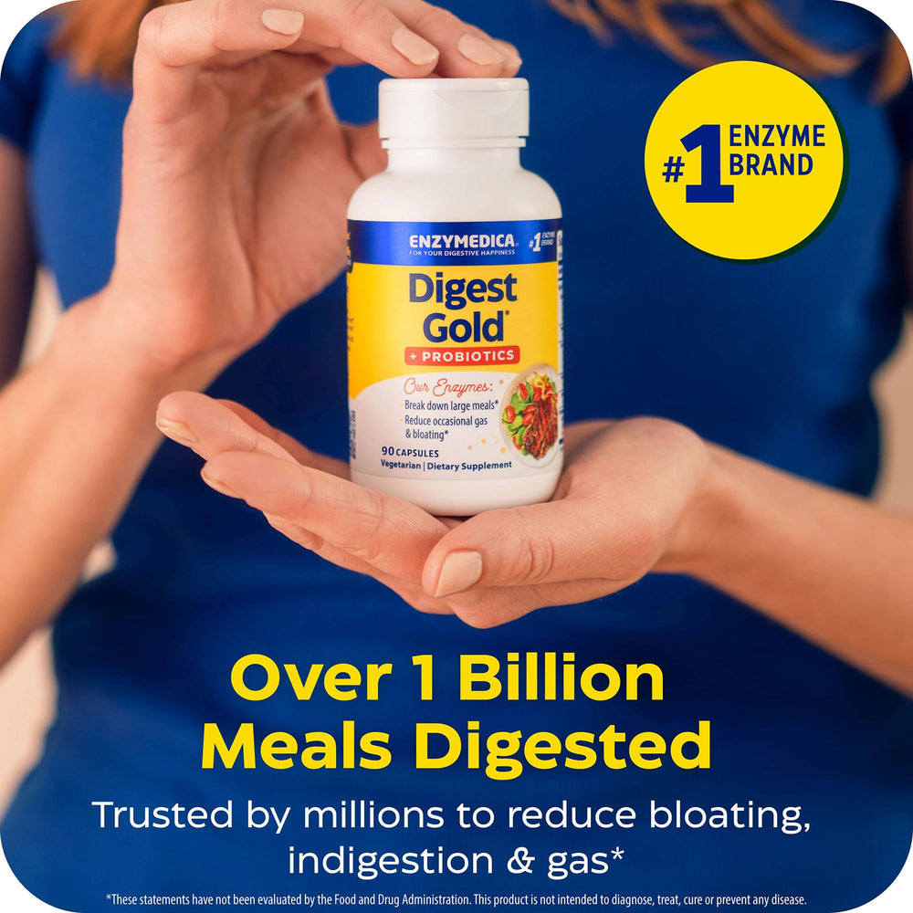 Enzymedica producto en mesa de desayuno mostrando apoyo postcomida