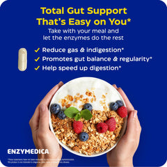 Enzymedica etiqueta con información nutricional y lista de enzimas clara