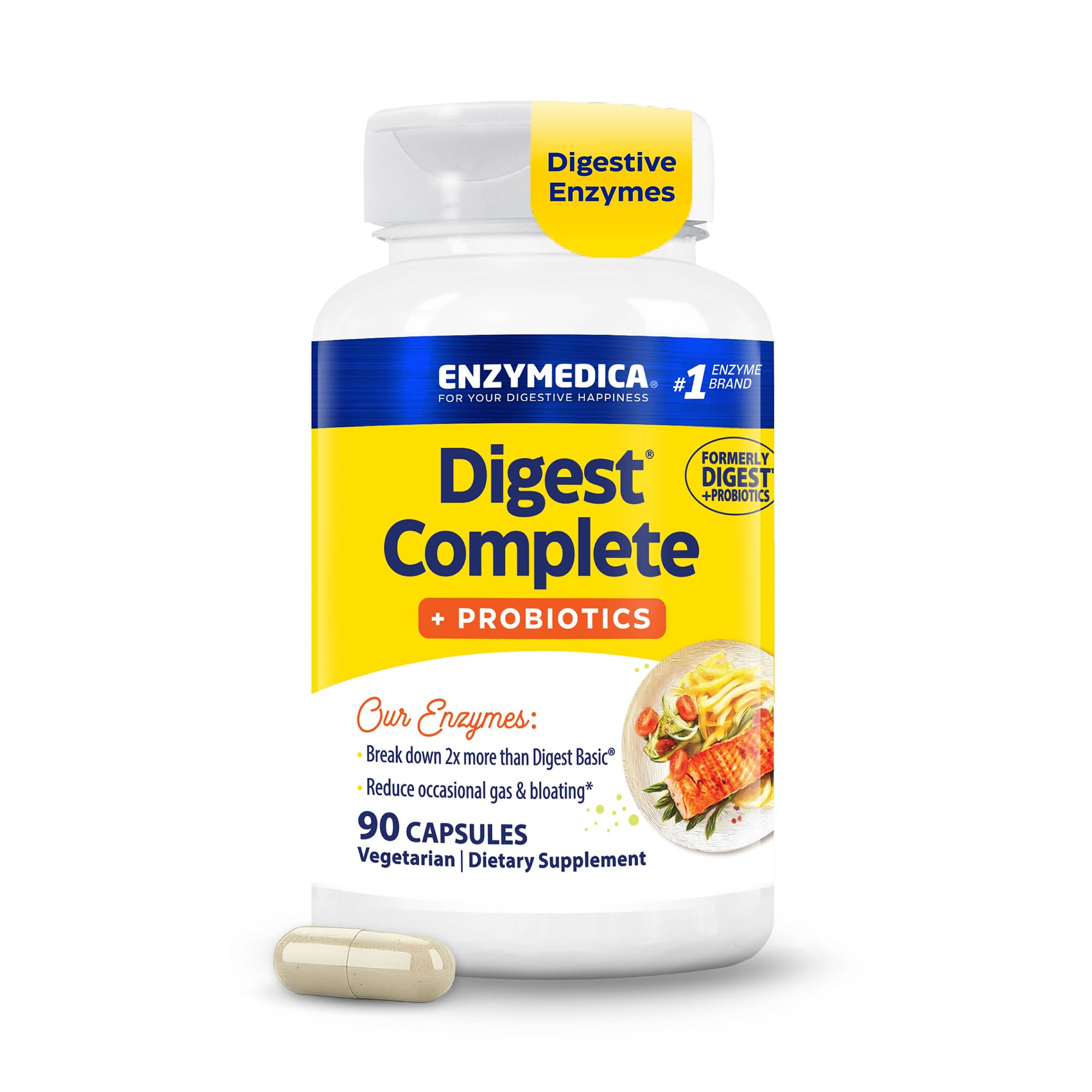 Enzymedica frente del envase mostrando beneficios digestivos