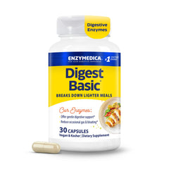 Enzymedica envase frontal mostrando producto y beneficios digestivos