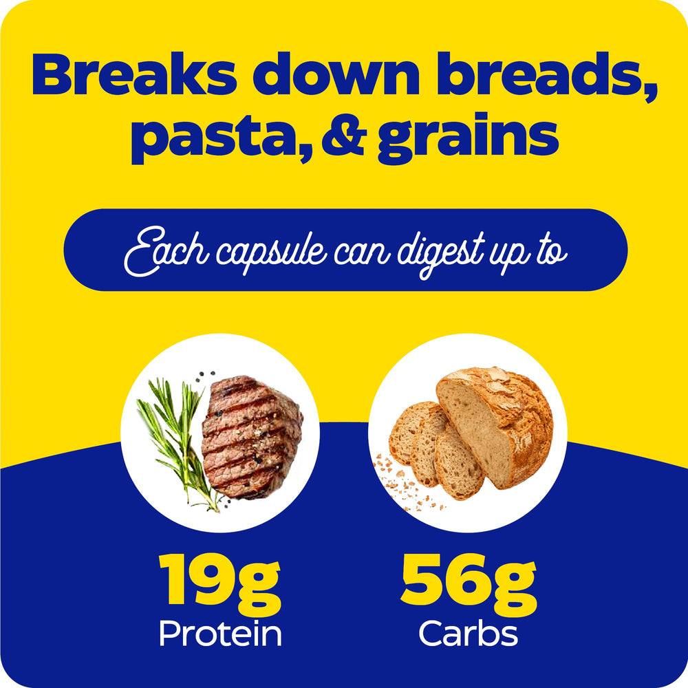 GlutenEase, cápsulas-compactas, formato conveniente para tomar en casa o fuera de casa.