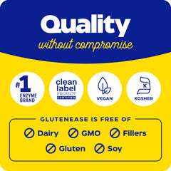 GlutenEase, ingredientes-clave, combina enzimas para apoyar la descomposición de gluten y caseína.