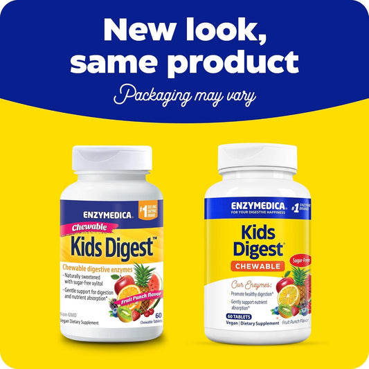Pieza masticable de Enzymedica Kids Digest para meriendas infantiles.