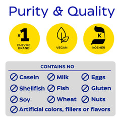 Frente de la caja de Enzymedica Lypo Gold con certificaciones vegano y kosher