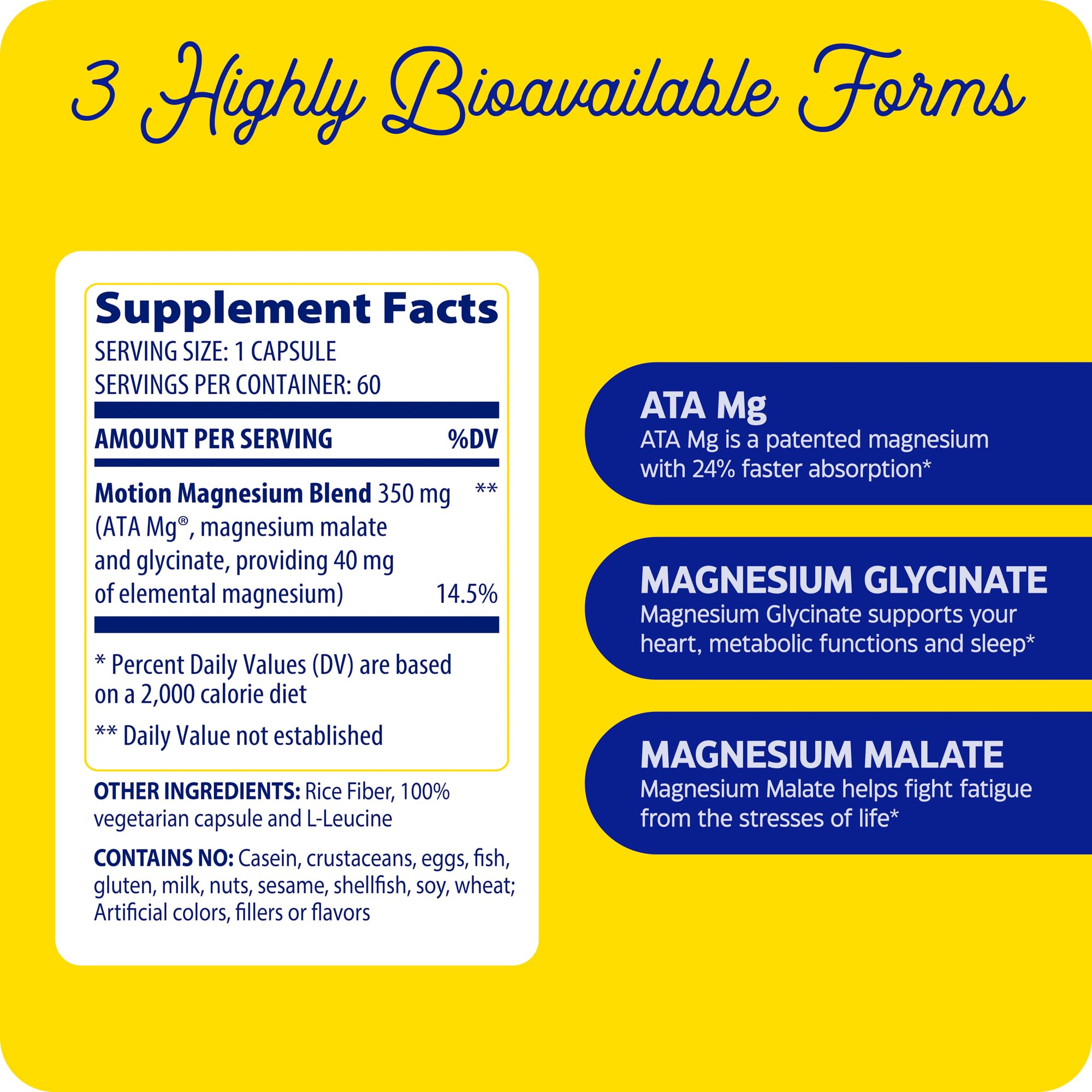 Enzymedica Magnesium Motion junto a alimentos saludables, muestra compatibilidad dietética
