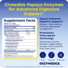 Enzymedica Papaya Gold tabletas en mano, masticable conveniente y portátil