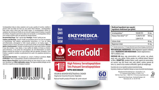 Etiqueta SerraGold: ingredientes y seguridad sin alérgenos comunes