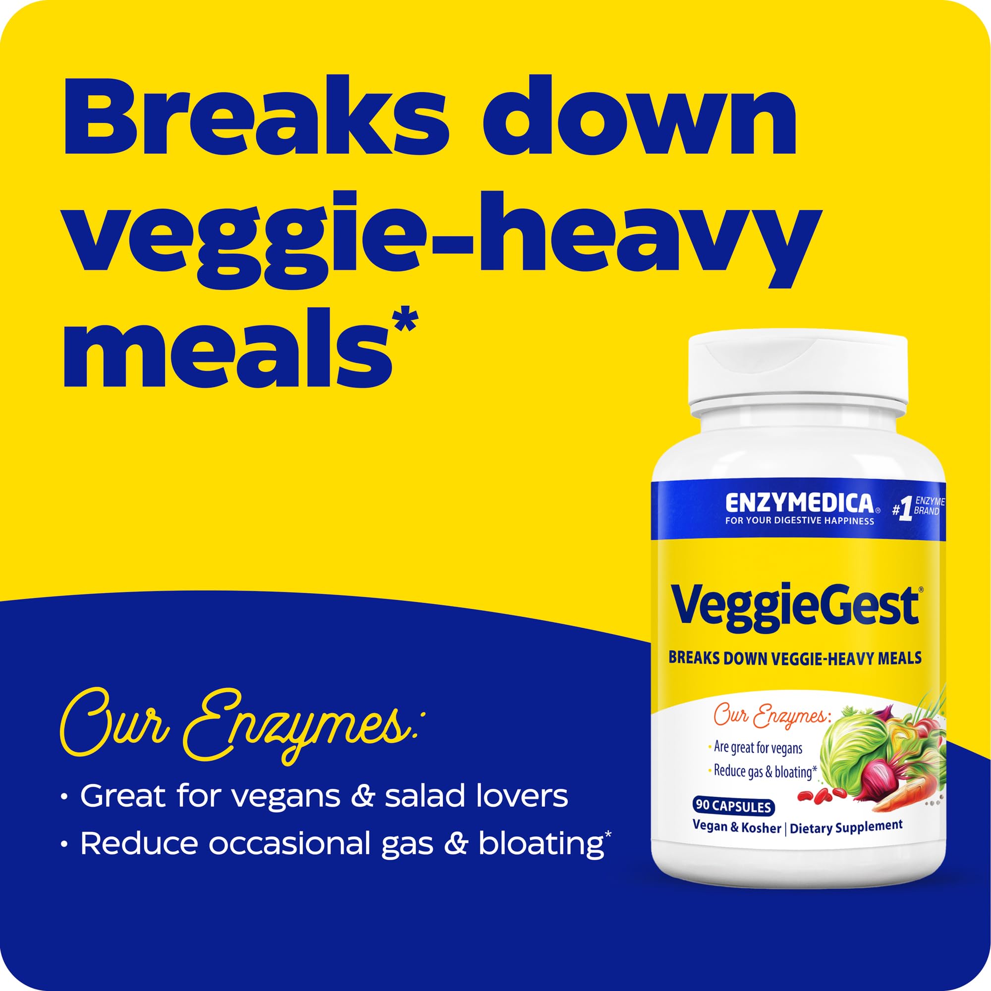 Enzymedica VeggieGest cápsulas detalle que facilita su ingestión y comodidad