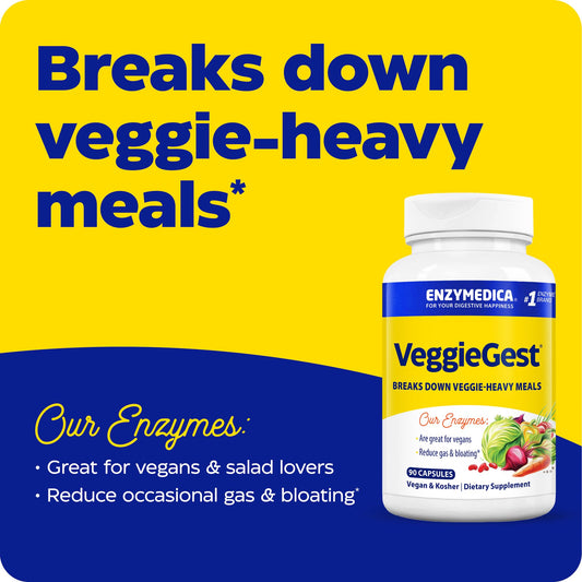 Enzymedica VeggieGest cápsulas detalle que facilita su ingestión y comodidad