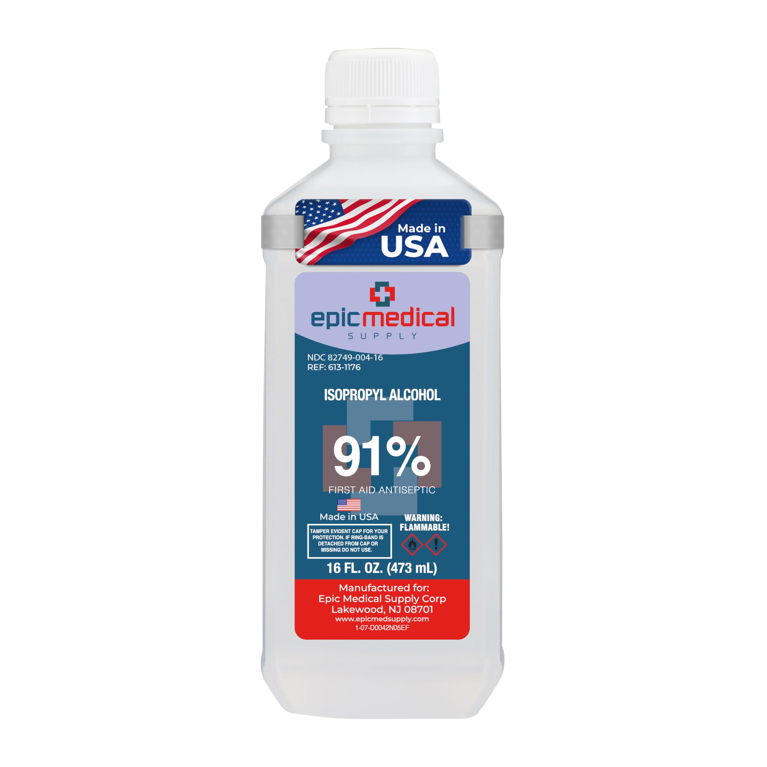 Epic Medical Supply botella frontal 16 oz mostrando diseño y tamaño