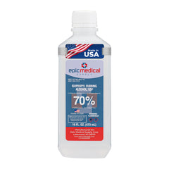 Epic Medical Supply botella 16 oz, vista frontal con tapa segura y fácil almacenamiento