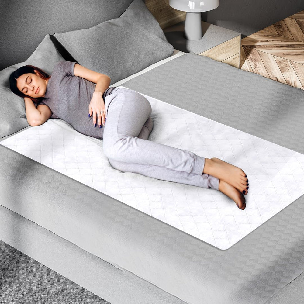 Epica protector de cama frontal mostrando empaque y dos unidades, protección fiable