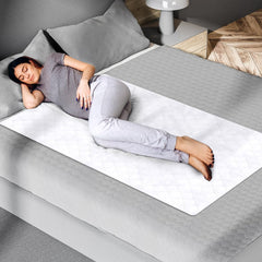 Epica protector de cama frontal mostrando empaque y dos unidades, protección fiable