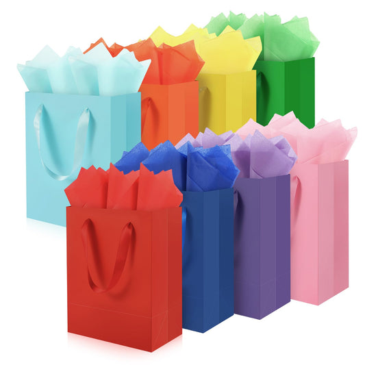 Epoesch vista frontal del pack de 8 bolsas coloridas que facilita regalos elegantes