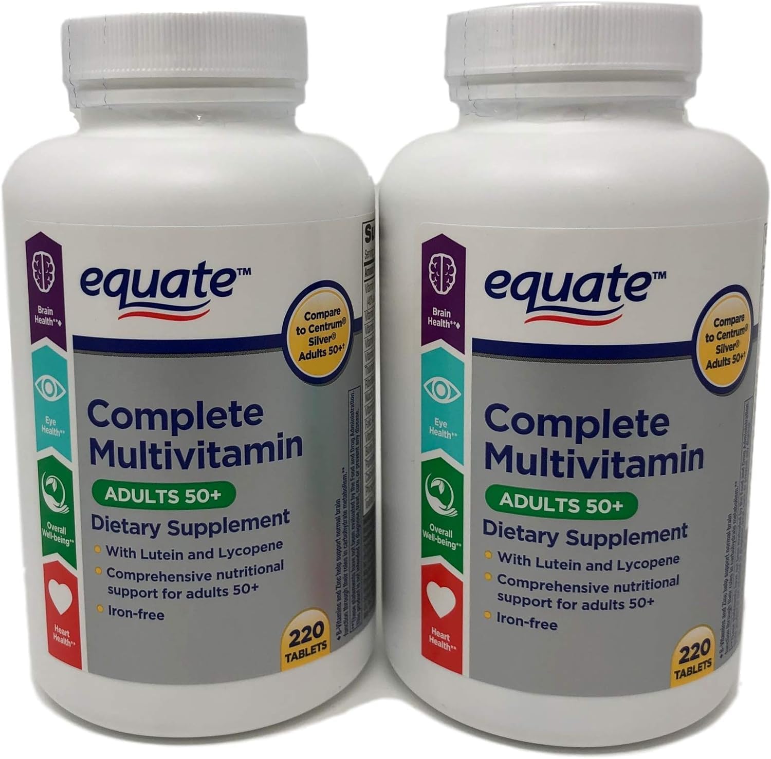 Equate envase frontal mostrando etiqueta y cantidad, fácil identificación