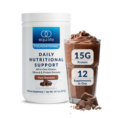 Equilife envase frontal sabor Chocolate mostrando presentación y conveniencia