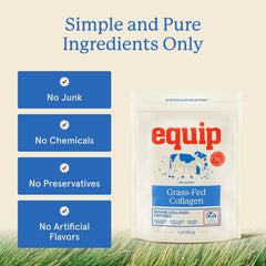 Detalle de etiqueta Equip con información de ingredientes y pureza