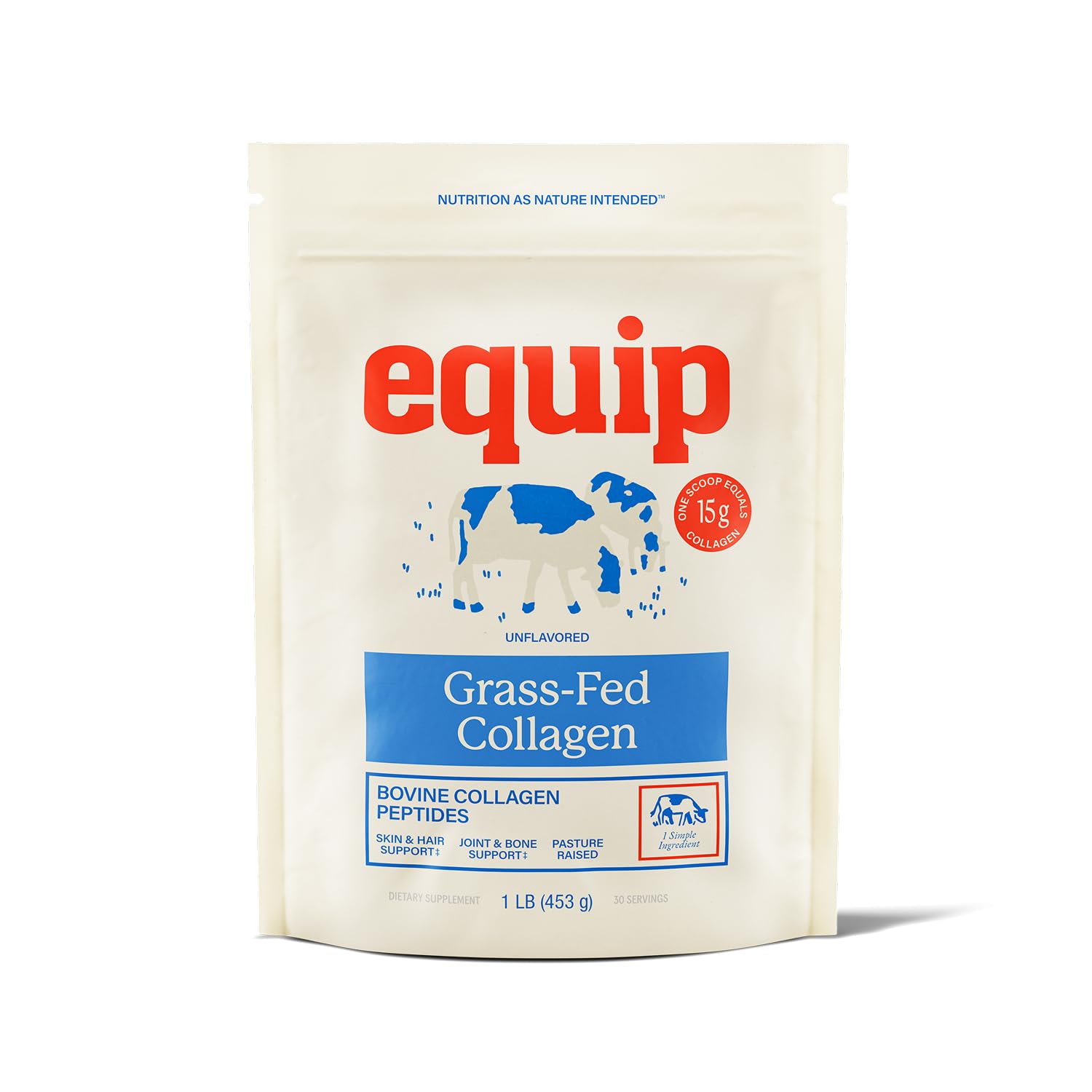 Equip frasco frontal con etiqueta clara, transparencia y confianza