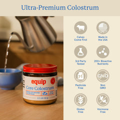 Equip colostro mezclado en batido vegano aporte nutritivo discreto