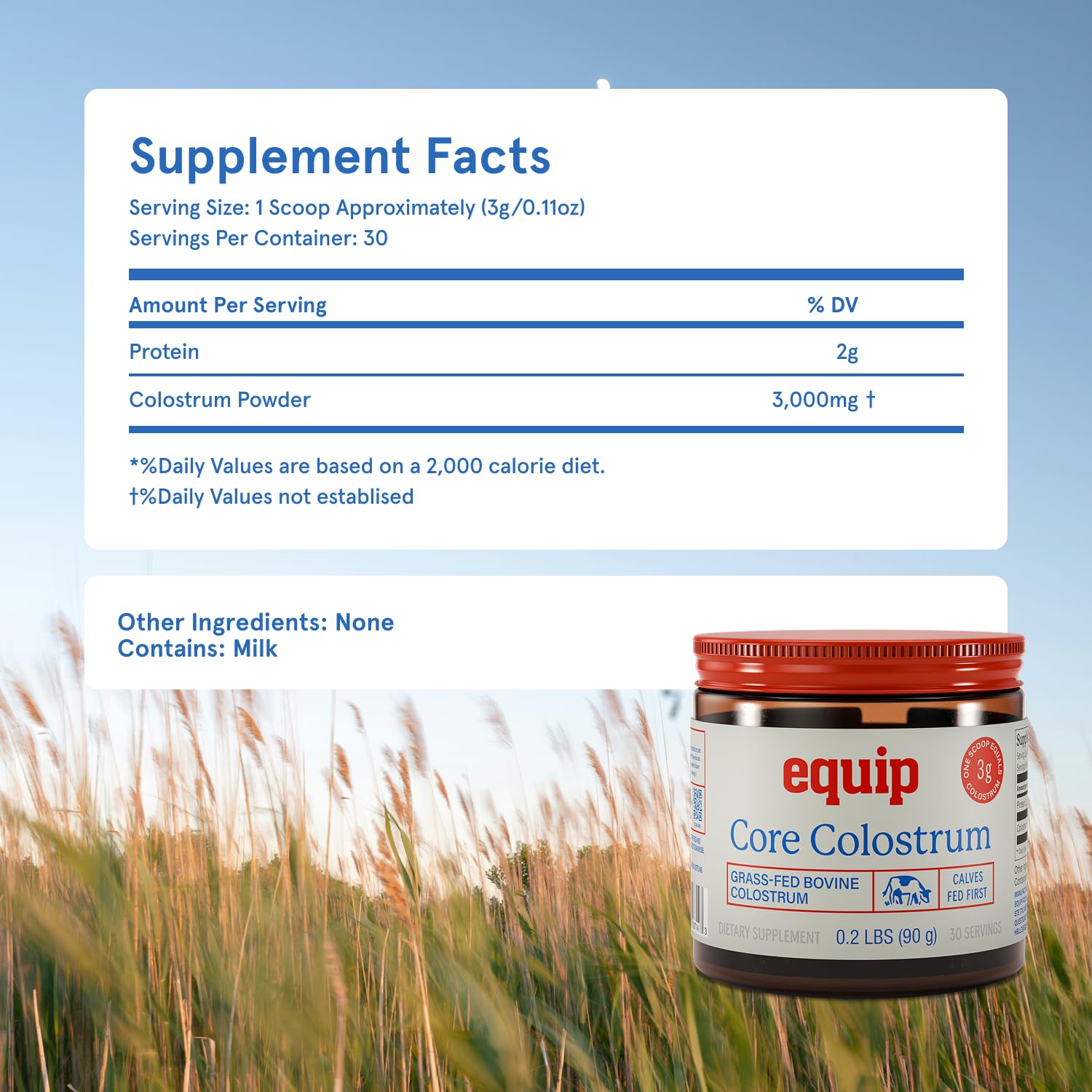 Equip etiqueta de ingredientes y pruebas de terceros visible confiable
