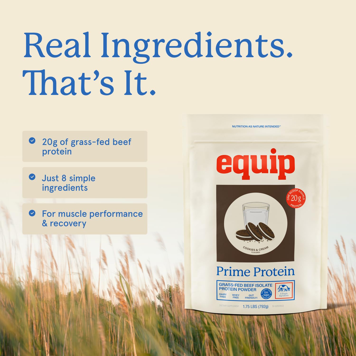 Ganado grass-fed ilustrado para Equip Prime, origen y trazabilidad clara
