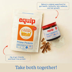 Etiqueta nutricional de Equip Prime Protein Cinnamon Roll destacando ausencia de lácteos