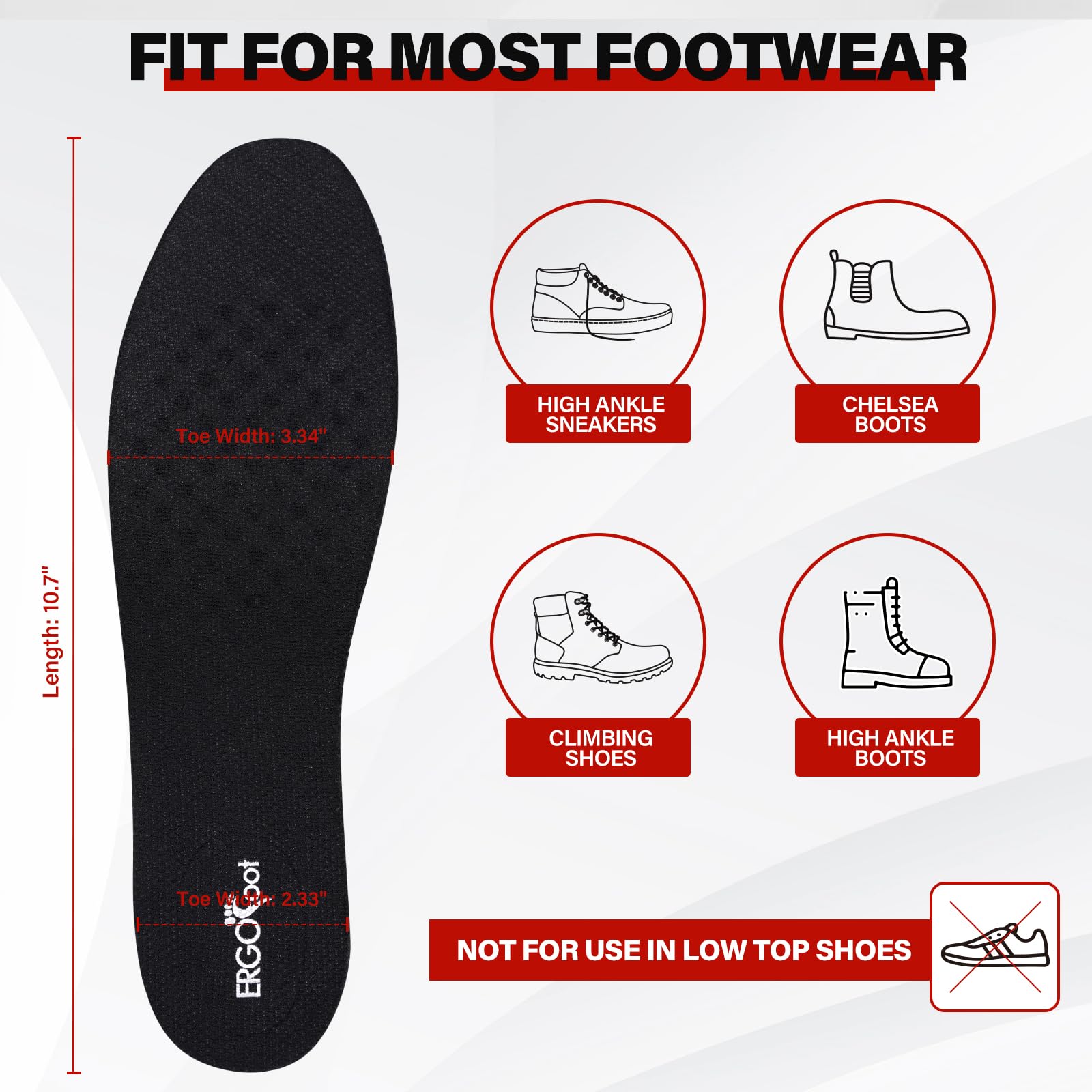 ERGOfoot base de PVC antideslizante que mejora la sujeción dentro del zapato