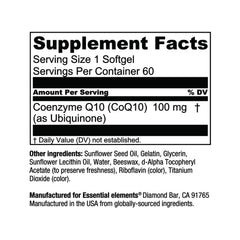 Essential Elements etiqueta nutricional enfocada en pureza y dosificación