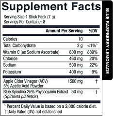 Essential Elements etiqueta con vinagre de manzana y vitamina C como beneficios
