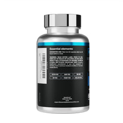 Comparación de tamaño del frasco T-Hero Platinum Essential Elements junto a una mano para escala