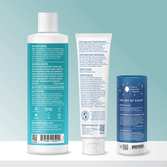 Essential Oxygen BR Enjuague orgánico botella detalle con etiqueta legible