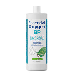 Essential Oxygen botella frontal menta orgánica, ventaja de gran tamaño