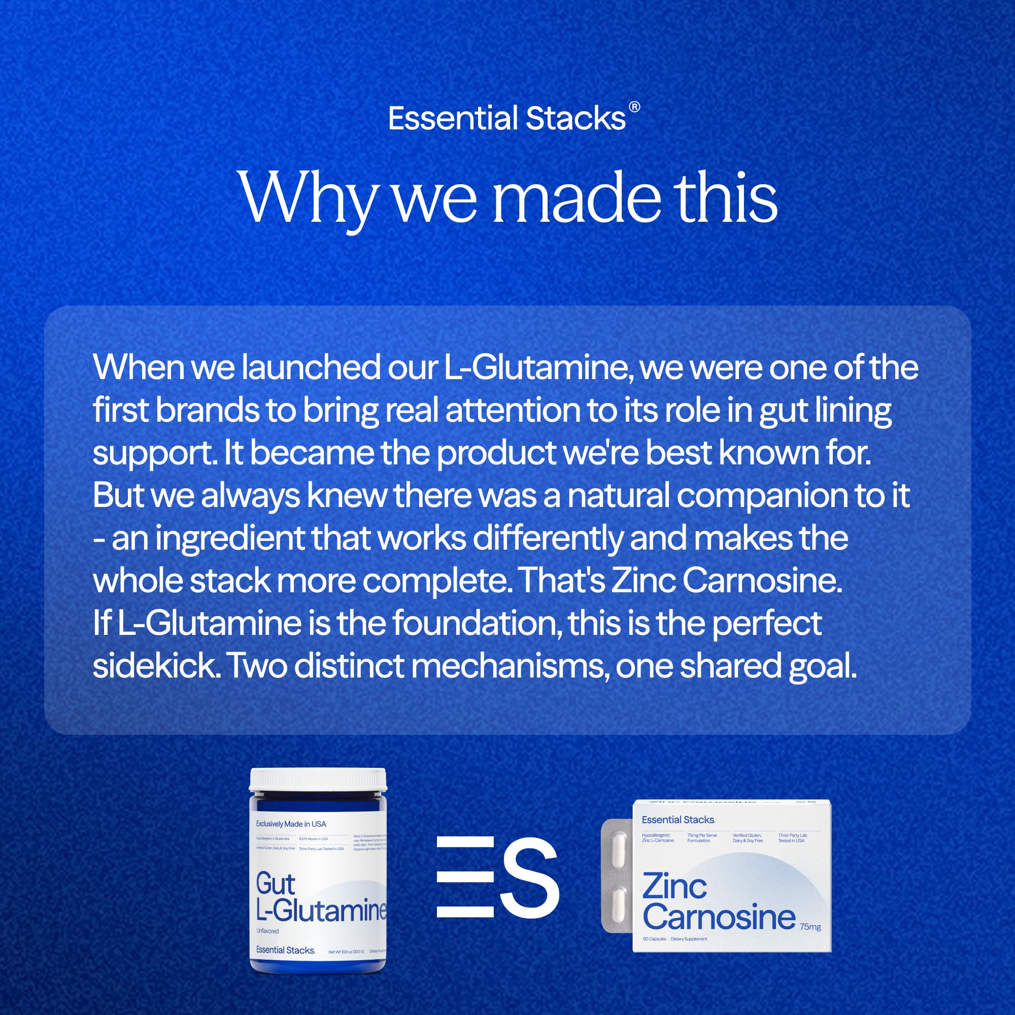 Essential Stacks cápsula en mano para comparar tamaño y facilitar la toma diaria