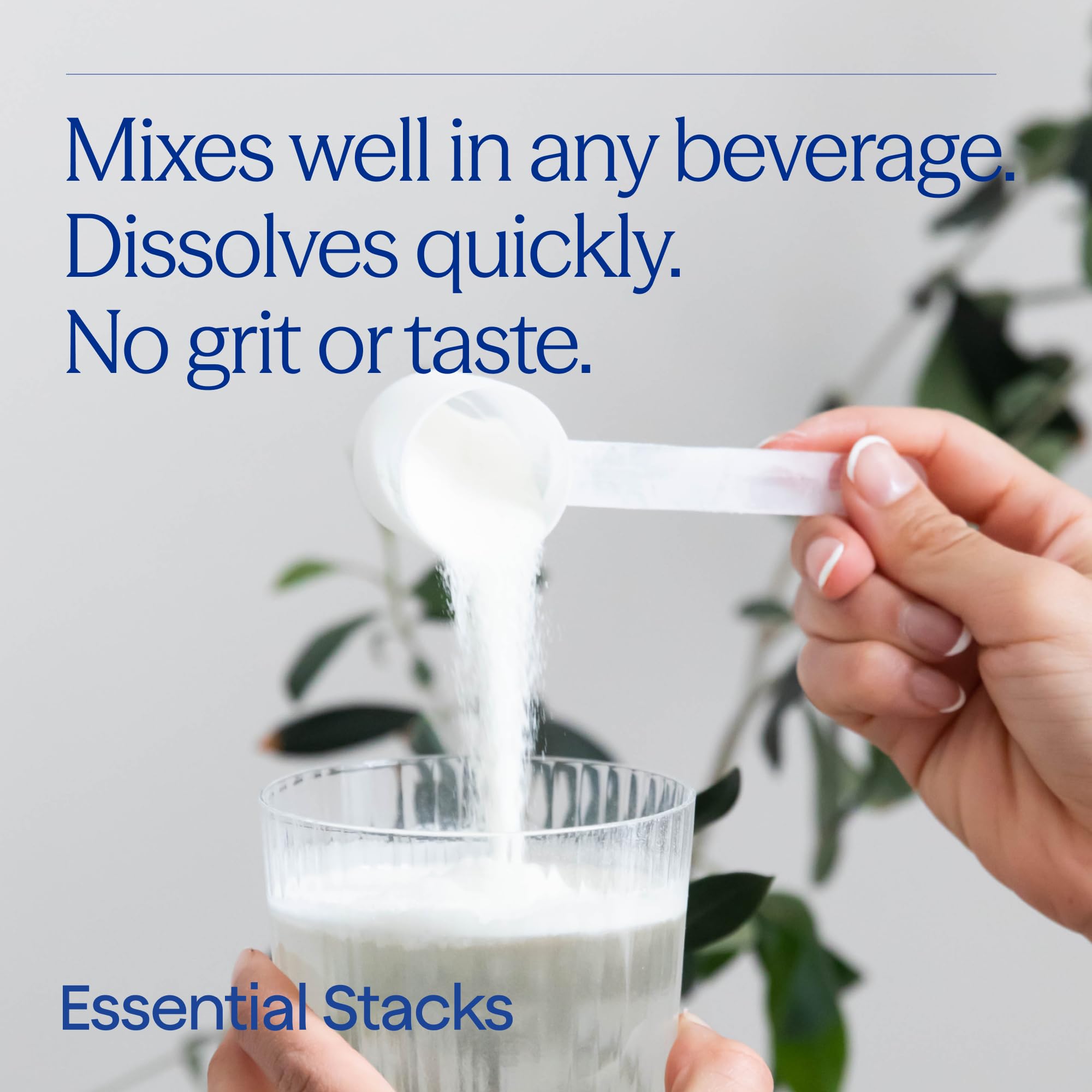 Essential Stacks envase lateral con sello made in USA garantizando origen