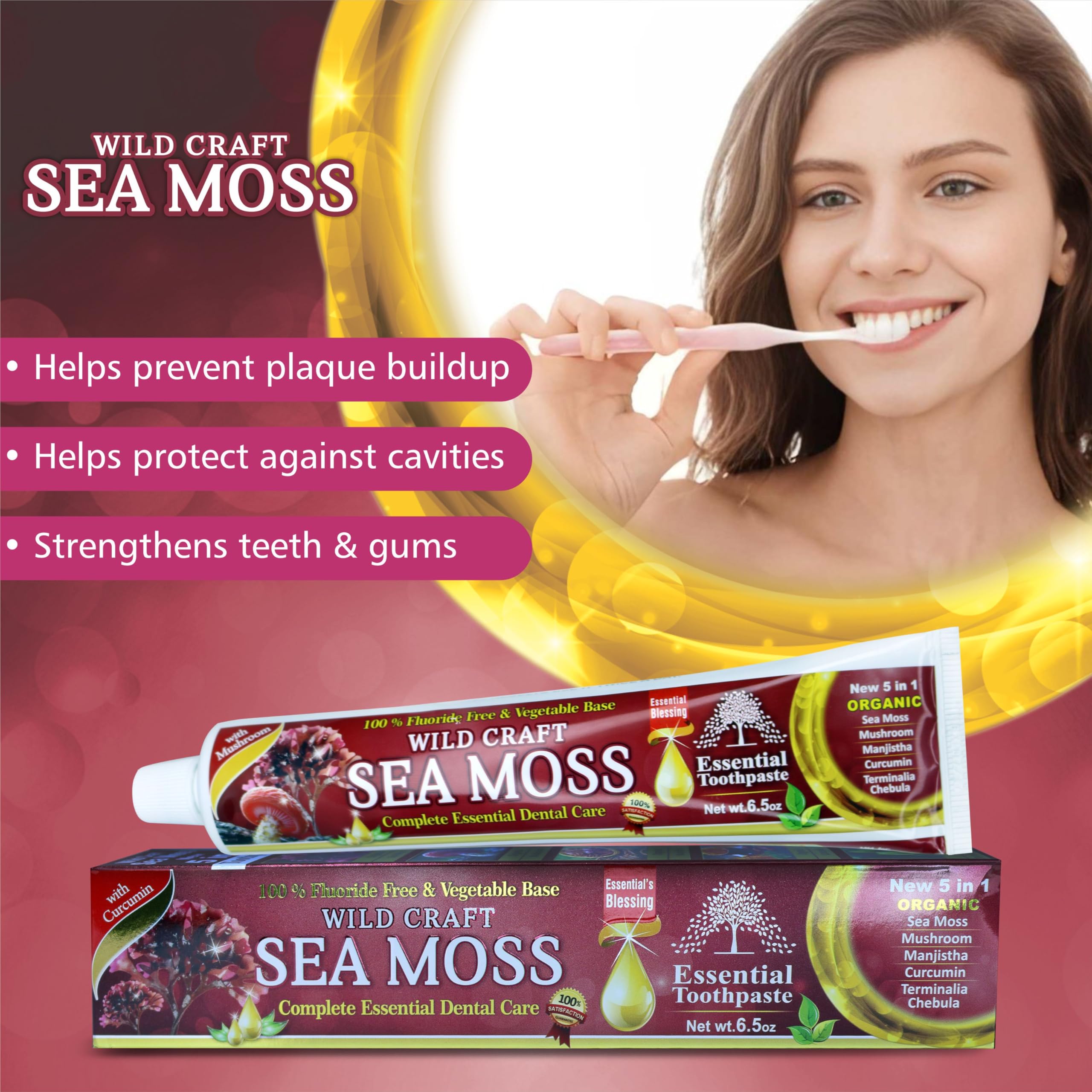 ESSENTIAL TOOTHPASTE etiqueta con ingredientes enfocando transparencia