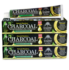 ESSENTIAL TOOTHPASTE frente del empaque mostrando pack de 3 y beneficio de ahorro