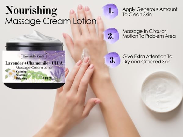 Essentially KateS crema en manos durante masaje para control y deslizamiento